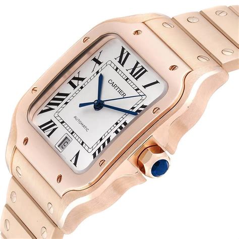 santos de cartier rose gold|cartier santos 100 rose gold.